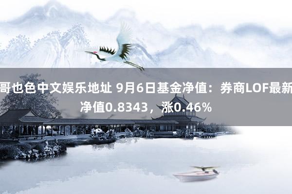 哥也色中文娱乐地址 9月6日基金净值：券商LOF最新净值0.8343，涨0.46%