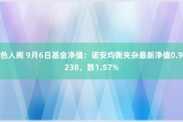 色人阁 9月6日基金净值：诺安均衡夹杂最新净值0.9238，跌1.57%