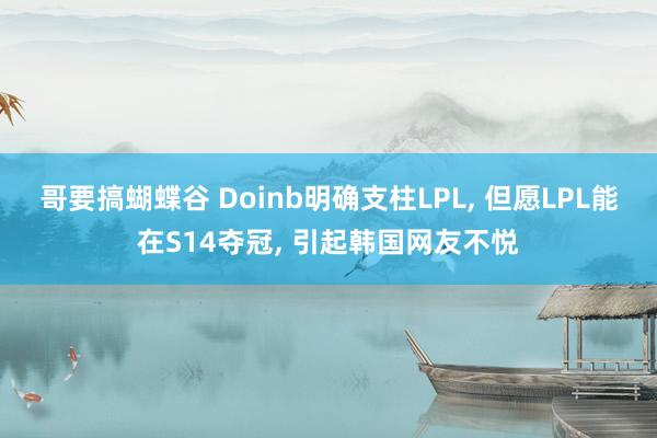 哥要搞蝴蝶谷 Doinb明确支柱LPL， 但愿LPL能在S14夺冠， 引起韩国网友不悦