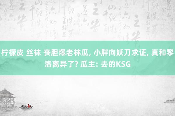 柠檬皮 丝袜 丧胆爆老林瓜， 小胖向妖刀求证， 真和黎洛离异了? 瓜主: 去的KSG