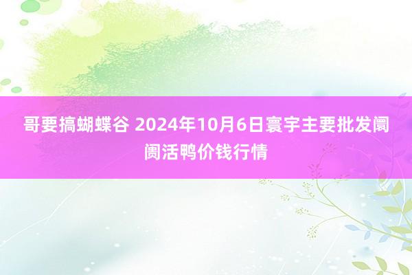 哥要搞蝴蝶谷 2024年10月6日寰宇主要批发阛阓活鸭价钱行情