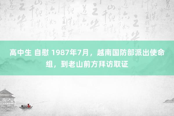 高中生 自慰 1987年7月，越南国防部派出使命组，到老山前方拜访取证