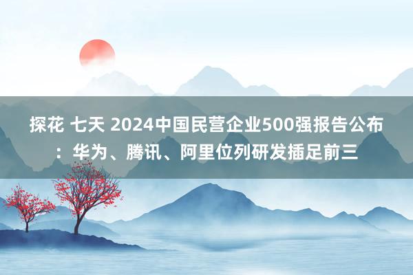 探花 七天 2024中国民营企业500强报告公布：华为、腾讯、阿里位列研发插足前三