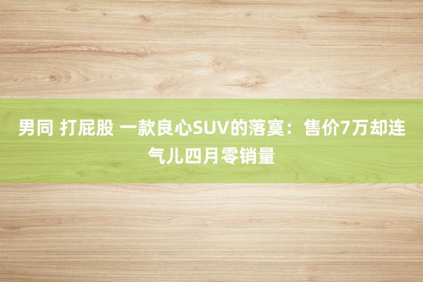 男同 打屁股 一款良心SUV的落寞：售价7万却连气儿四月零销量