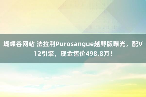 蝴蝶谷网站 法拉利Purosangue越野版曝光，配V12引擎，现金售价498.8万！