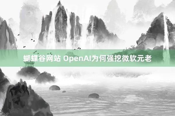 蝴蝶谷网站 OpenAI为何强挖微软元老