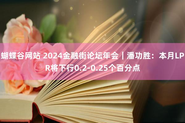 蝴蝶谷网站 2024金融街论坛年会｜潘功胜：本月LPR将下行0.2-0.25个百分点