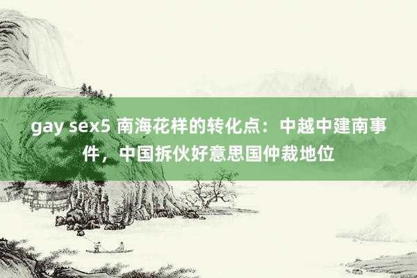 gay sex5 南海花样的转化点：中越中建南事件，中国拆伙好意思国仲裁地位