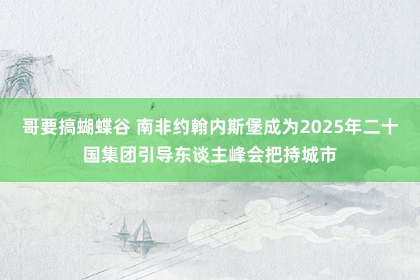 哥要搞蝴蝶谷 南非约翰内斯堡成为2025年二十国集团引导东谈主峰会把持城市