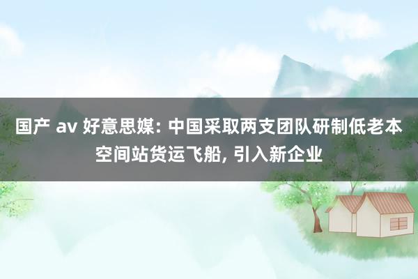 国产 av 好意思媒: 中国采取两支团队研制低老本空间站货运飞船， 引入新企业