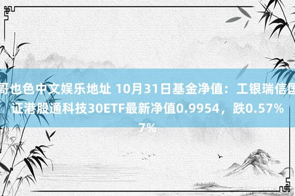 哥也色中文娱乐地址 10月31日基金净值：工银瑞信国证港股通科技30ETF最新净值0.9954，跌0.57%