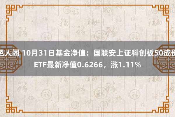 色人阁 10月31日基金净值：国联安上证科创板50成份ETF最新净值0.6266，涨1.11%