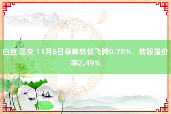 白丝 足交 11月6日泉峰转债飞腾0.78%，转股溢价率2.49%