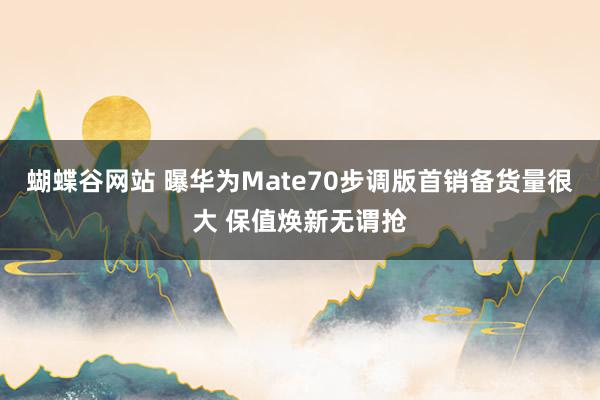 蝴蝶谷网站 曝华为Mate70步调版首销备货量很大 保值焕新无谓抢