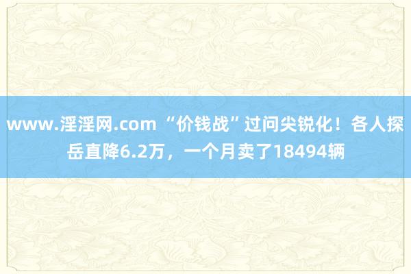 www.淫淫网.com “价钱战”过问尖锐化！各人探岳直降6.2万，一个月卖了18494辆