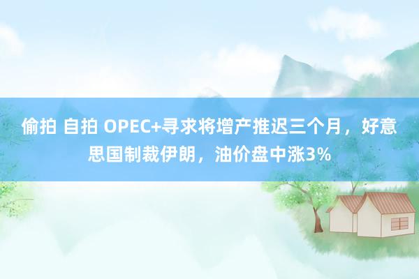 偷拍 自拍 OPEC+寻求将增产推迟三个月，好意思国制裁伊朗，油价盘中涨3%