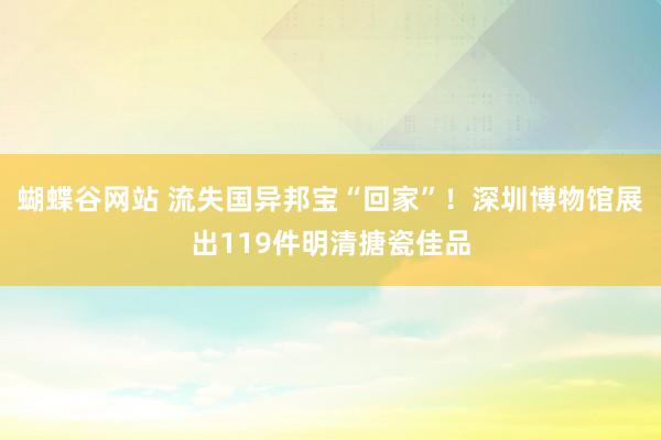 蝴蝶谷网站 流失国异邦宝“回家”！深圳博物馆展出119件明清搪瓷佳品