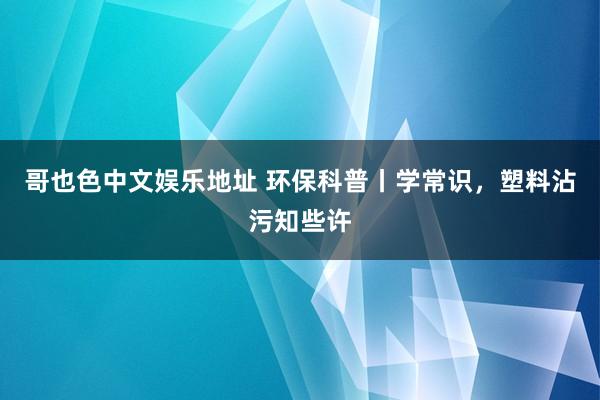 哥也色中文娱乐地址 环保科普丨学常识，塑料沾污知些许