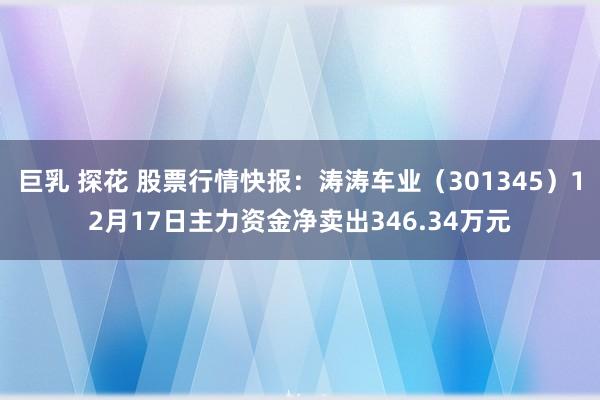 巨乳 探花 股票行情快报：涛涛车业（301345）12月17日主力资金净卖出346.34万元