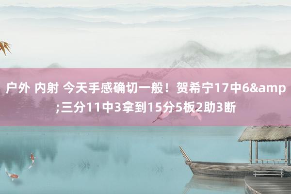 户外 内射 今天手感确切一般！贺希宁17中6&三分11中3拿到15分5板2助3断