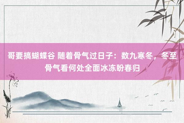 哥要搞蝴蝶谷 随着骨气过日子：数九寒冬，冬至骨气看何处全面冰冻盼春归