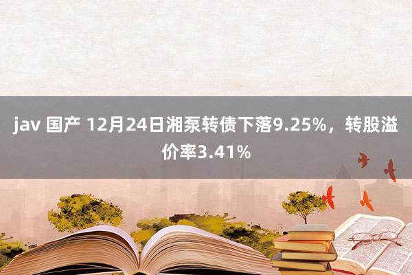 jav 国产 12月24日湘泵转债下落9.25%，转股溢价率3.41%