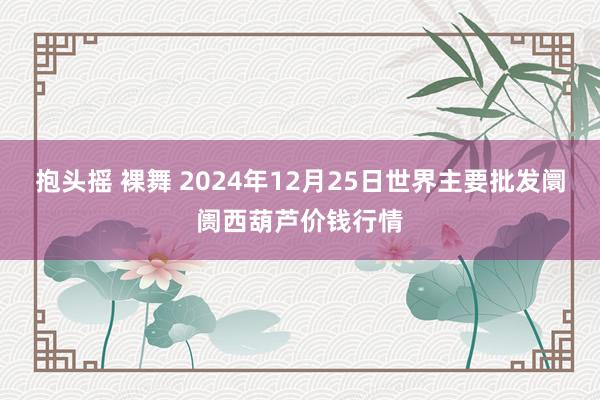 抱头摇 裸舞 2024年12月25日世界主要批发阛阓西葫芦价钱行情