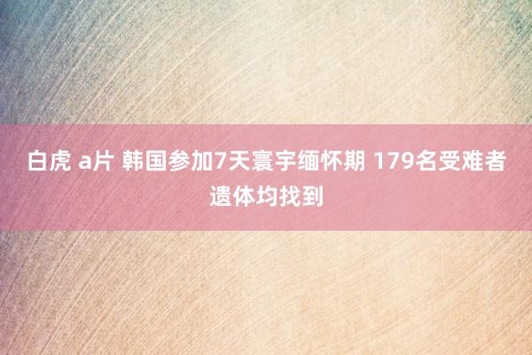 白虎 a片 韩国参加7天寰宇缅怀期 179名受难者遗体均找到