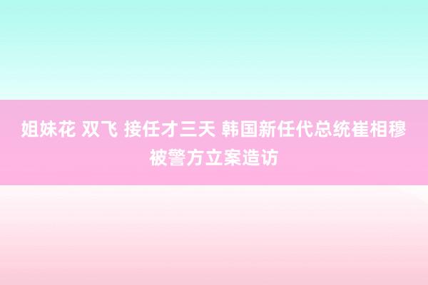 姐妹花 双飞 接任才三天 韩国新任代总统崔相穆被警方立案造访