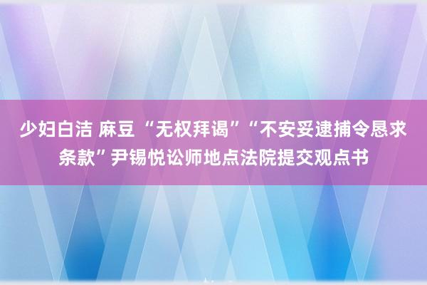 少妇白洁 麻豆 “无权拜谒”“不安妥逮捕令恳求条款”尹锡悦讼师地点法院提交观点书