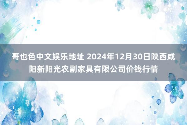 哥也色中文娱乐地址 2024年12月30日陕西咸阳新阳光农副家具有限公司价钱行情