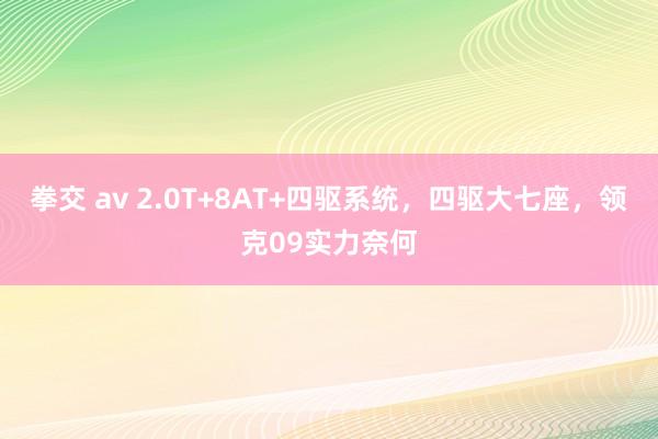 拳交 av 2.0T+8AT+四驱系统，四驱大七座，领克09实力奈何