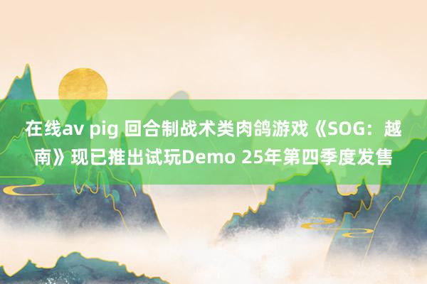 在线av pig 回合制战术类肉鸽游戏《SOG：越南》现已推出试玩Demo 25年第四季度发售