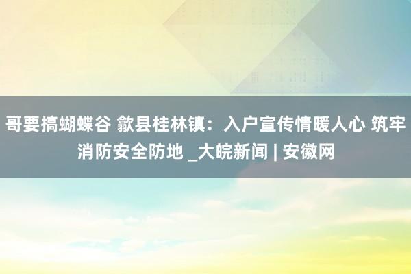 哥要搞蝴蝶谷 歙县桂林镇：入户宣传情暖人心 筑牢消防安全防地 _大皖新闻 | 安徽网