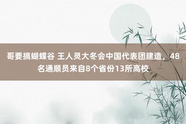 哥要搞蝴蝶谷 王人灵大冬会中国代表团建造，48名通顺员来自8个省份13所高校