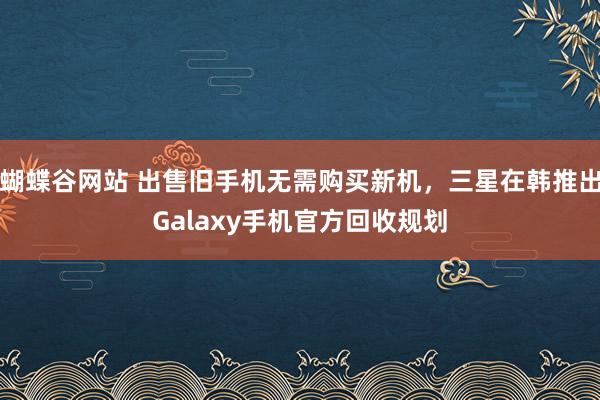 蝴蝶谷网站 出售旧手机无需购买新机，三星在韩推出Galaxy手机官方回收规划